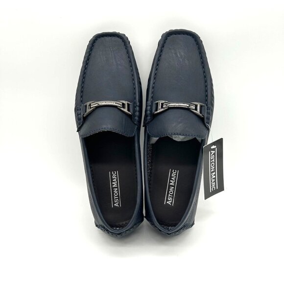Aston Marc Shoes Men's Size 8M Charter Bit Loafers Navy Open Box - Picture 7 of 8